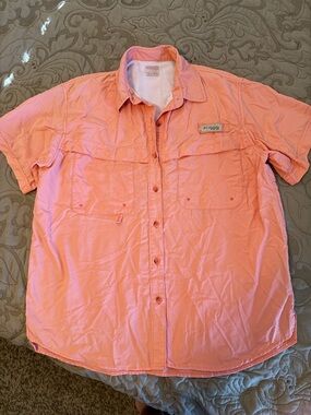 Columbia PFG Short-Sleeve Shirt - size XL in coral
